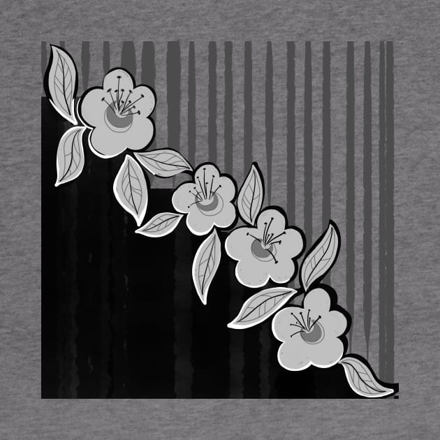 Pattern flowers black and white by ArtKsenia